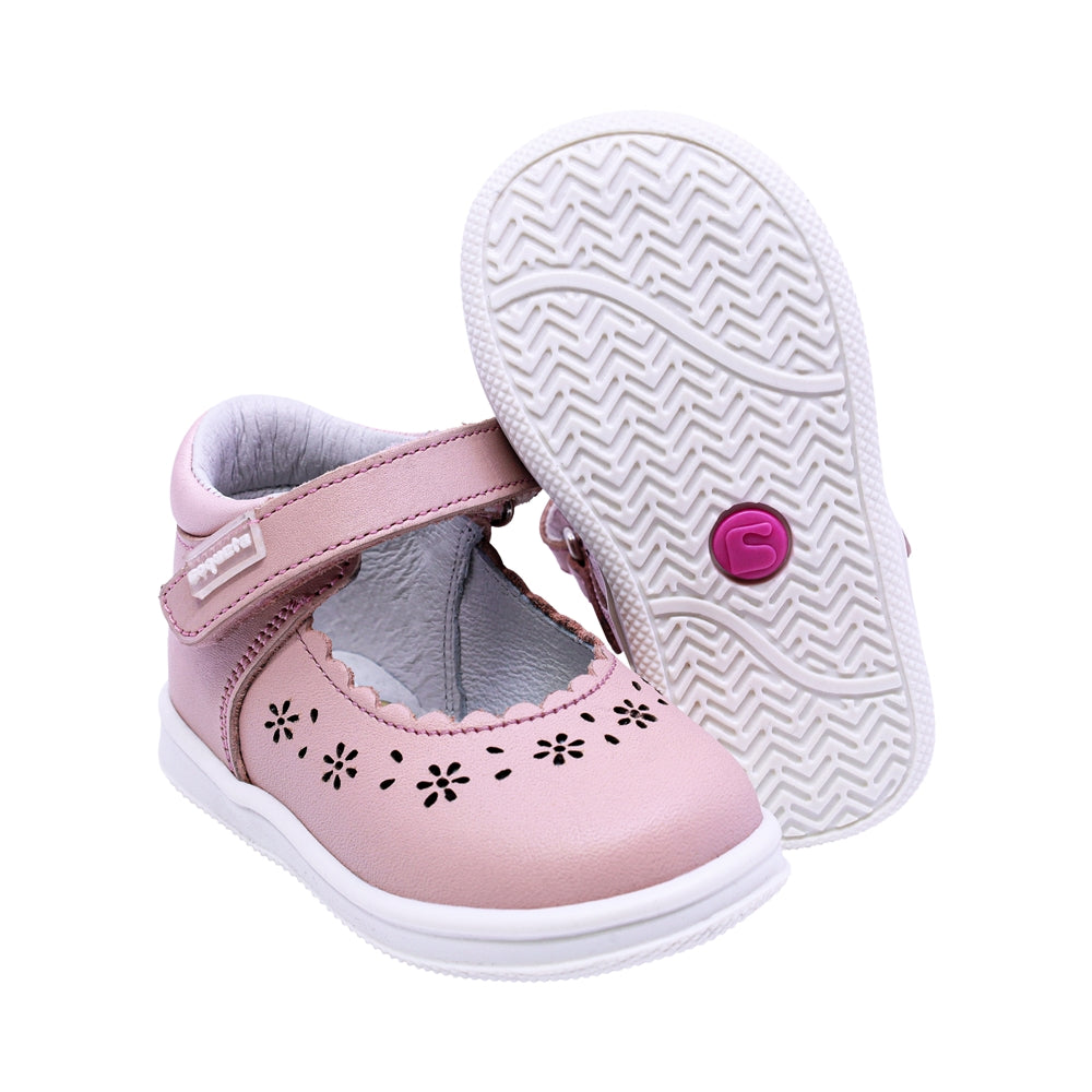 BALERINA COQUETA PARA NIÑA COLOR ROSA DE PIEL TEDDY CON TIRA DE CONTACTO