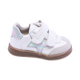 TENIS COQUETA PARA NIÑA COLOR PLATA DE SINTÉTICO TEDDY CON TIRA DE CONTACTO