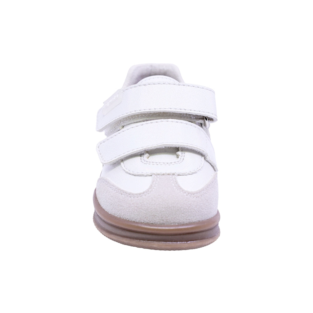 TENIS COQUETA PARA NIÑA COLOR PLATA DE SINTÉTICO TEDDY CON TIRA DE CONTACTO