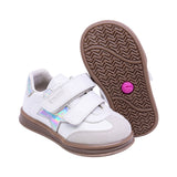 TENIS COQUETA PARA NIÑA COLOR PLATA DE SINTÉTICO TEDDY CON TIRA DE CONTACTO