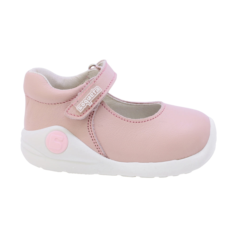 BALERINA COQUETA PARA NIÑA EN PIEL COLOR ROSA PINKY CON TIRA DE CONTACTO