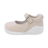 BALERINA COQUETA PARA NIÑA EN PIEL COLOR BEIGE PINKY CON TIRA DE CONTACTO