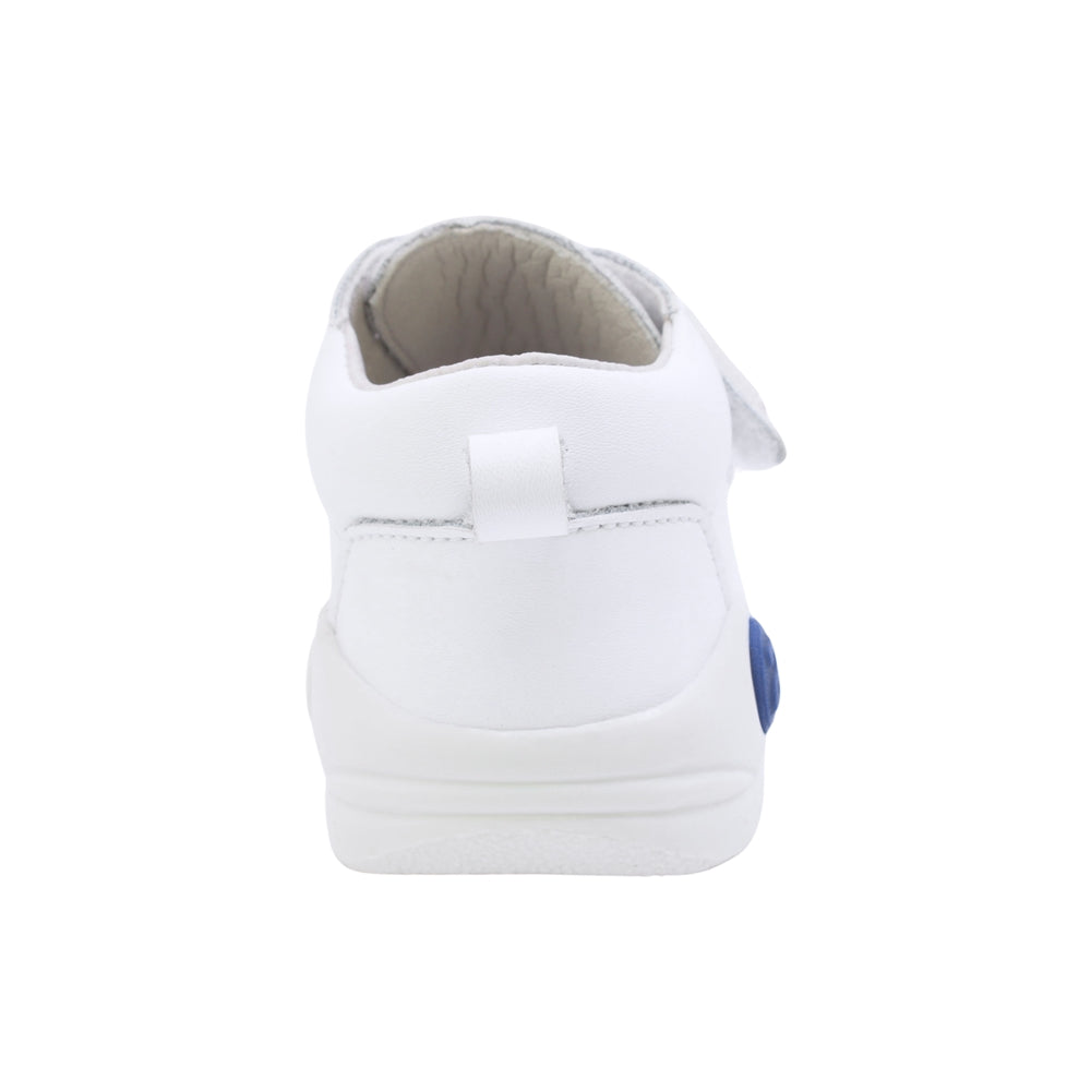 BOTA AUDAZ PARA NIÑO EN PIEL COLOR BLANCO PINKY CON TIRA DE CONTACTO