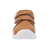 BOTA AUDAZ PARA NIÑO EN PIEL COLOR MIEL PINKY CON DOBLE TIRA DE CONTACTO