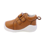 BOTA AUDAZ PARA NIÑO EN PIEL COLOR MIEL PINKY CON DOBLE TIRA DE CONTACTO