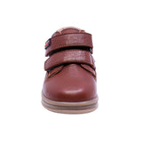 ZAPATO AUDAZ PARA NIÑO COLOR LADRILLO DE PIEL TEDDY CON TIRA DE CONTACTO