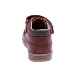 ZAPATO AUDAZ PARA NIÑO COLOR LADRILLO DE PIEL TEDDY CON TIRA DE CONTACTO