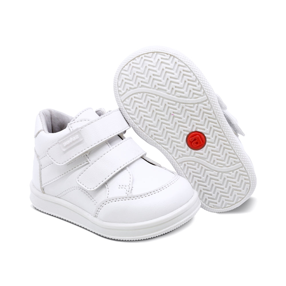 TENIS AUDAZ PARA NIÑO DE SINTÉTICO COLOR BLANCO TEDDY CON DOBLE TIRA DE CONTACTO