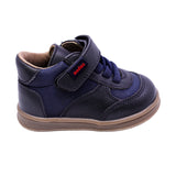 ZAPATO AUDAZ PARA NIÑO COLOR AZUL DE PIEL TEDDY CON TIRA DE CONTACTO