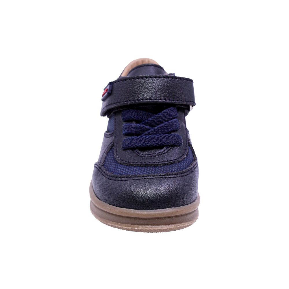 ZAPATO AUDAZ PARA NIÑO COLOR AZUL DE PIEL TEDDY CON TIRA DE CONTACTO