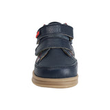 BOTA AUDAZ PARA NIÑO EN PIEL COLOR AZUL TEDDY CON DOBLE TIRA DE CONTACTO