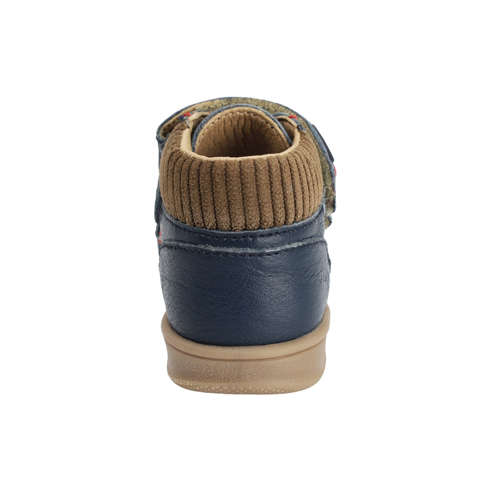 BOTA AUDAZ PARA NIÑO EN PIEL COLOR AZUL TEDDY CON DOBLE TIRA DE CONTACTO