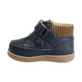 BOTA AUDAZ PARA NIÑO EN PIEL COLOR AZUL TEDDY CON DOBLE TIRA DE CONTACTO
