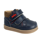 BOTA AUDAZ PARA NIÑO EN PIEL COLOR AZUL TEDDY CON DOBLE TIRA DE CONTACTO