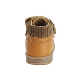 BOTA AUDAZ PARA NIÑO EN PIEL COLOR MIEL TEDDY CON DOBLE TIRA DE CONTACTO