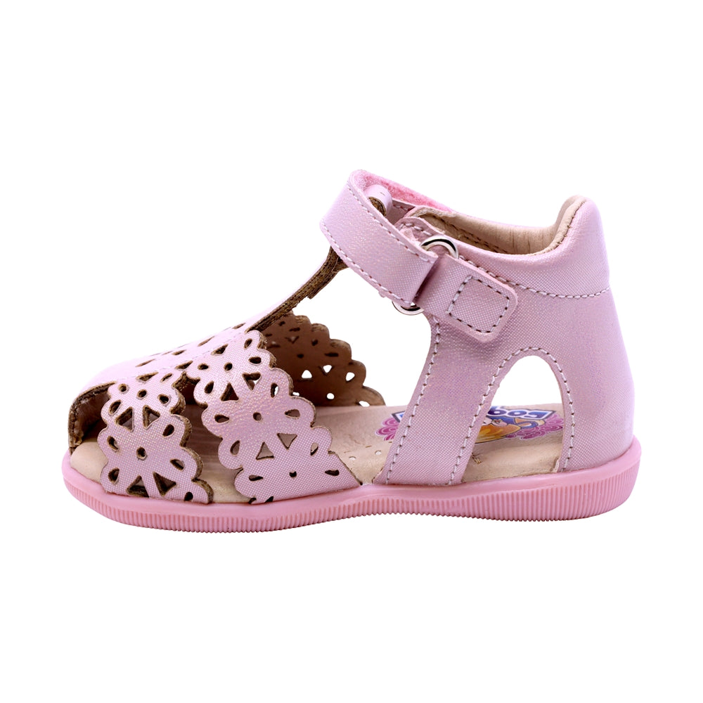 SANDALIA COQUETA PARA NIÑA COLOR ROSA DE SINTÉTICO VANESSA CON TIRA DE CONTACTO