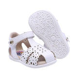 SANDALIA COQUETA PARA NIÑA COLOR PERLA DE SINTÉTICO VANESSA CON TIRA DE CONTACTO