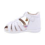 SANDALIA COQUETA PARA NIÑA COLOR BLANCO DE SINTÉTICO VANESSA CON HEBILLA