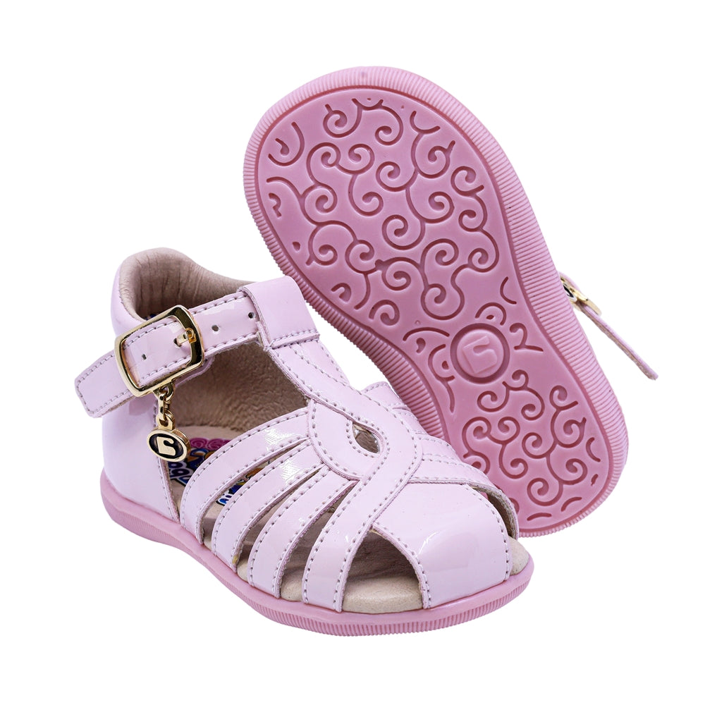 SANDALIA COQUETA PARA NIÑA COLOR ROSA DE SINTÉTICO VANESSA CON HEBILLA
