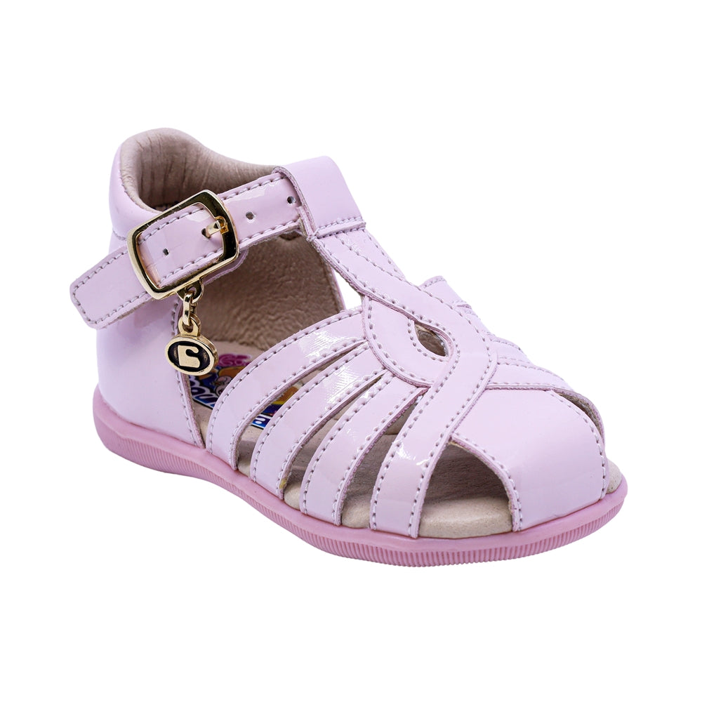 SANDALIA COQUETA PARA NIÑA COLOR ROSA DE SINTÉTICO VANESSA CON HEBILLA