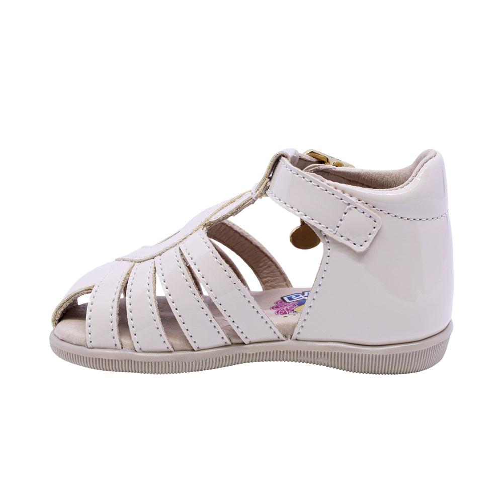 SANDALIA COQUETA PARA NIÑA COLOR BEIGE DE SINTÉTICO VANESSA CON HEBILLA