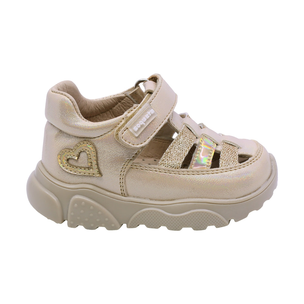 SANDALIA COQUETA PARA NIÑA COLOR ORO DE SINTÉTICO ZIPPY CON TIRA DE CONTACTO