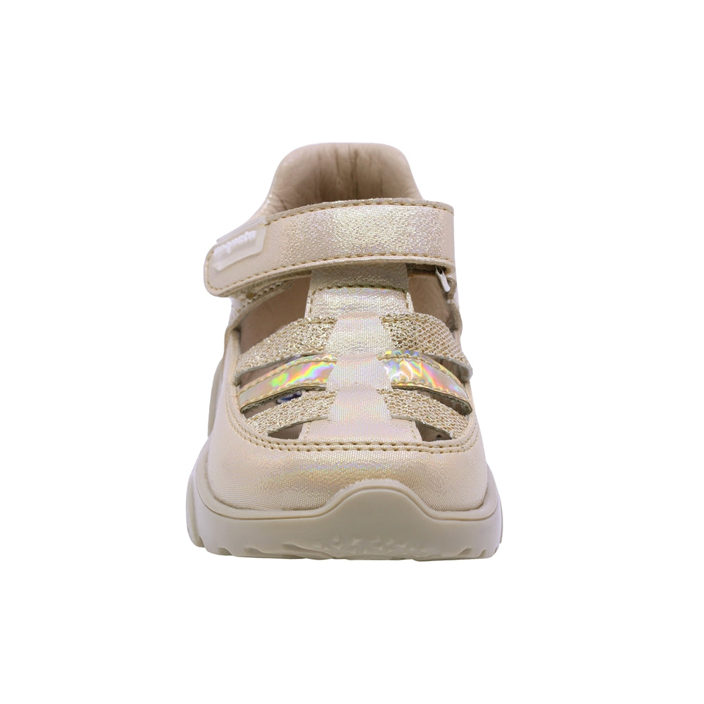 SANDALIA COQUETA PARA NIÑA COLOR ORO DE SINTÉTICO ZIPPY CON TIRA DE CONTACTO