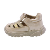 SANDALIA COQUETA PARA NIÑA COLOR ORO DE SINTÉTICO ZIPPY CON TIRA DE CONTACTO