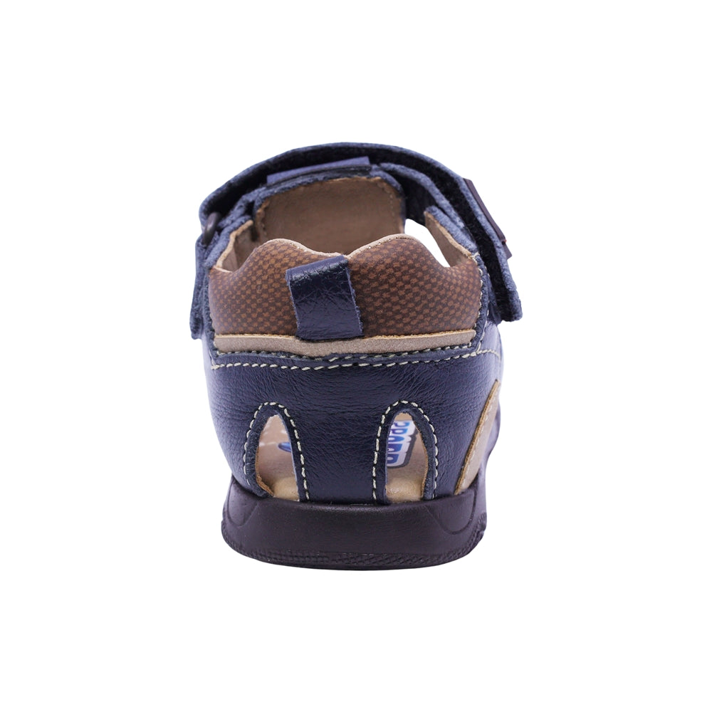 SANDALIA AUDAZ PARA NIÑO COLOR AZUL DE PIEL PATRICIO CON TIRA DE CONTACTO