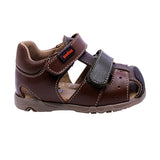 SANDALIA AUDAZ PARA NIÑO COLOR CAFÉ CLARO DE PIEL PATRICIO CON TIRA DE CONTACTO