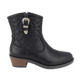 BOTA COQUETA PARA NIÑA EN PIEL COLOR NEGRO MIRTA CON HEBILLA
