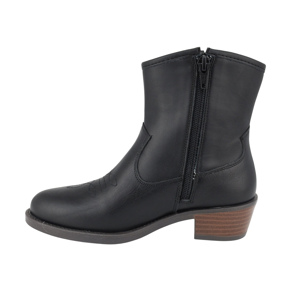 BOTA COQUETA PARA NIÑA EN PIEL COLOR NEGRO MIRTA CON HEBILLA