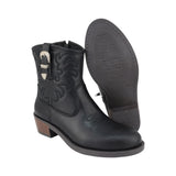 BOTA COQUETA PARA NIÑA EN PIEL COLOR NEGRO MIRTA CON HEBILLA