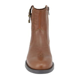 BOTA COQUETA PARA NIÑA EN PIEL COLOR CAFÉ CLARO MIRTA CON HEBILLA
