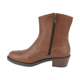 BOTA COQUETA PARA NIÑA EN PIEL COLOR CAFÉ CLARO MIRTA CON HEBILLA