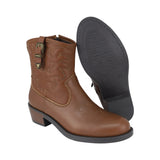 BOTA COQUETA PARA NIÑA EN PIEL COLOR CAFÉ CLARO MIRTA CON HEBILLA