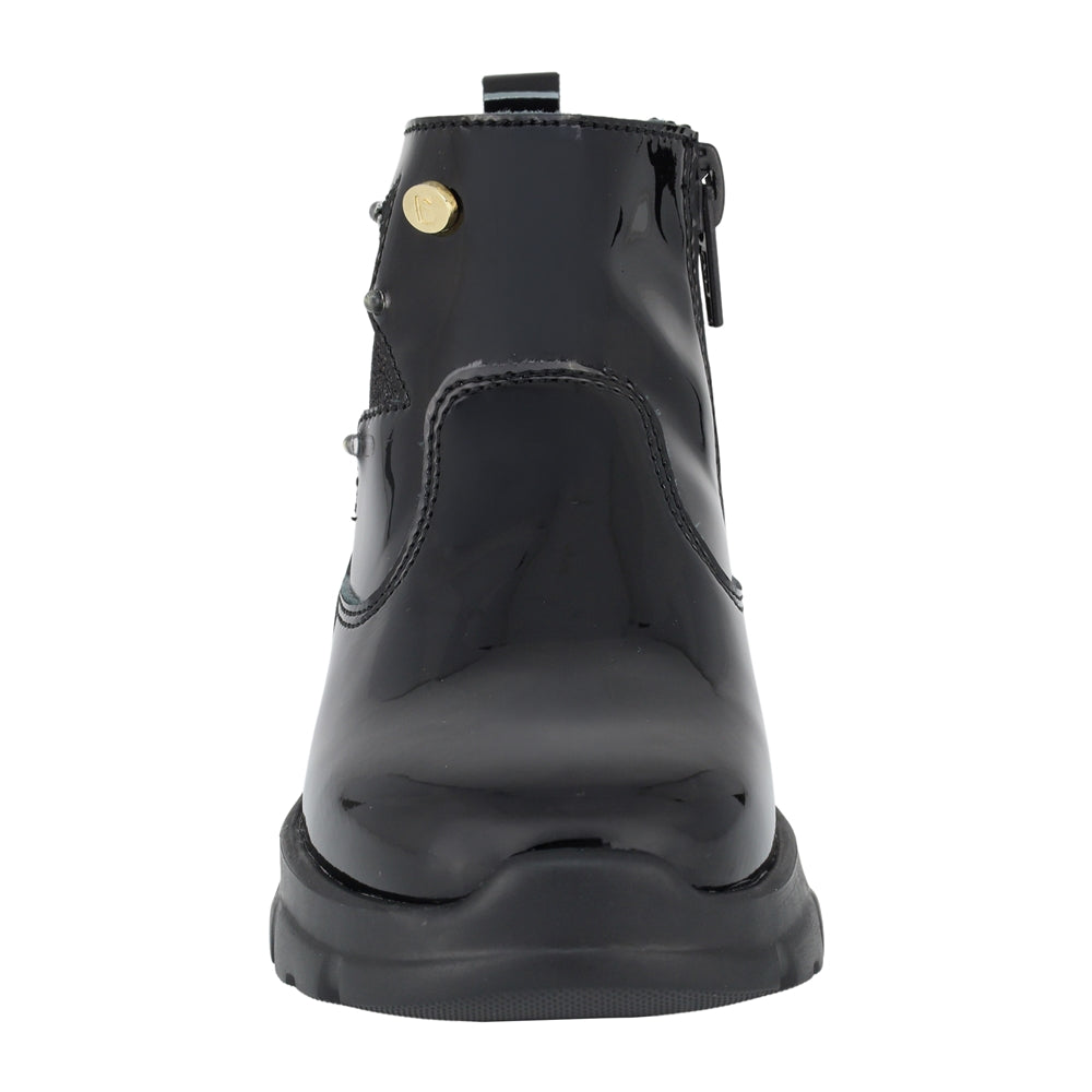 BOTA COQUETA PARA NIÑA EN CHAROL COLOR NEGRO NEMO CON DETALLE DE ESTRELLA