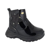 BOTA COQUETA PARA NIÑA EN CHAROL COLOR NEGRO NEMO CON DETALLE DE ESTRELLA
