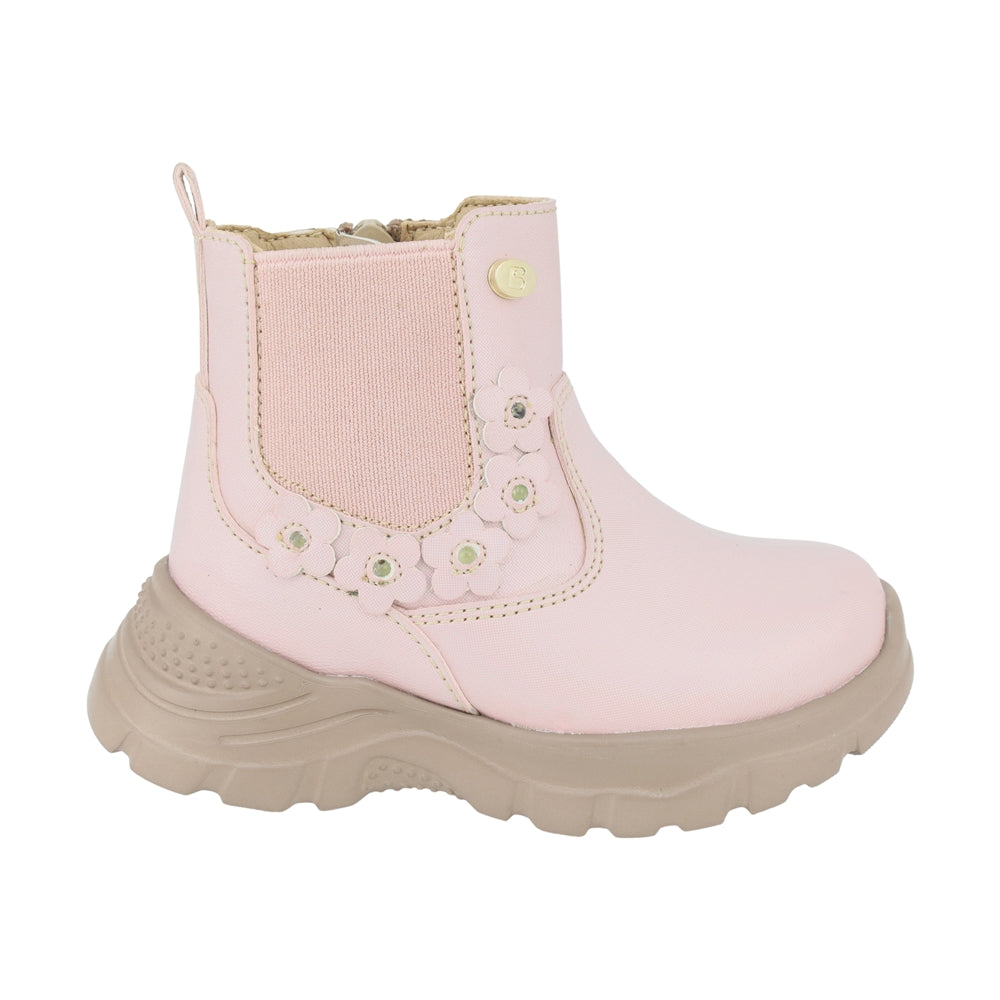 BOTA COQUETA PARA NIÑA EN SINTÉTICO COLOR ROSA NEMO CON ELÁSTICO
