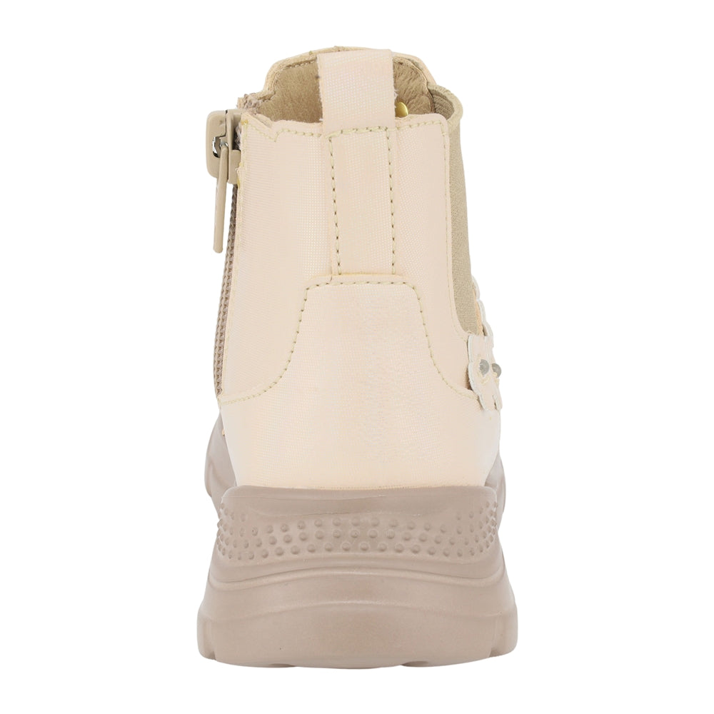 BOTA COQUETA PARA NIÑA EN SINTÉTICO COLOR ORO NEMO CON ELÁSTICO