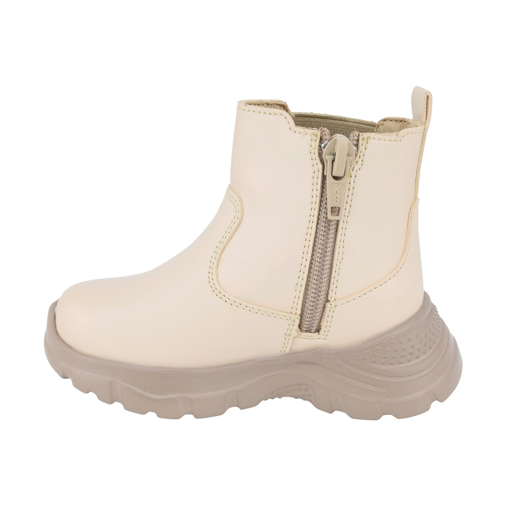 BOTA COQUETA PARA NIÑA EN SINTÉTICO COLOR ORO NEMO CON ELÁSTICO