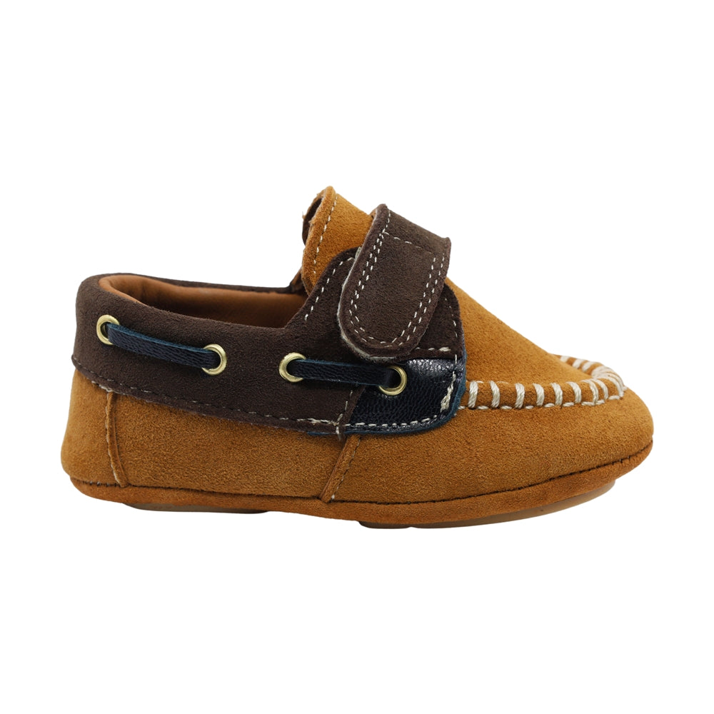 Zapato de vestir Audaz para niño Piel  Miel Sixty-two con tira de contacto