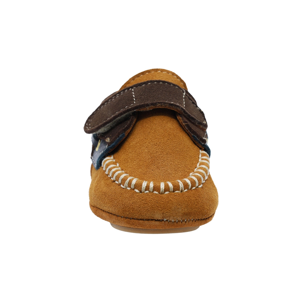 Zapato de vestir Audaz para niño Piel  Miel Sixty-two con tira de contacto