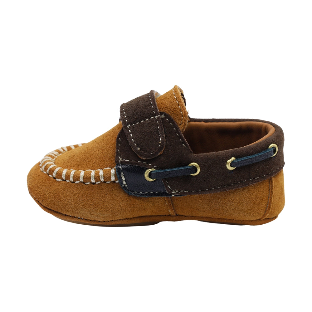 Zapato de vestir Audaz para niño Piel  Miel Sixty-two con tira de contacto