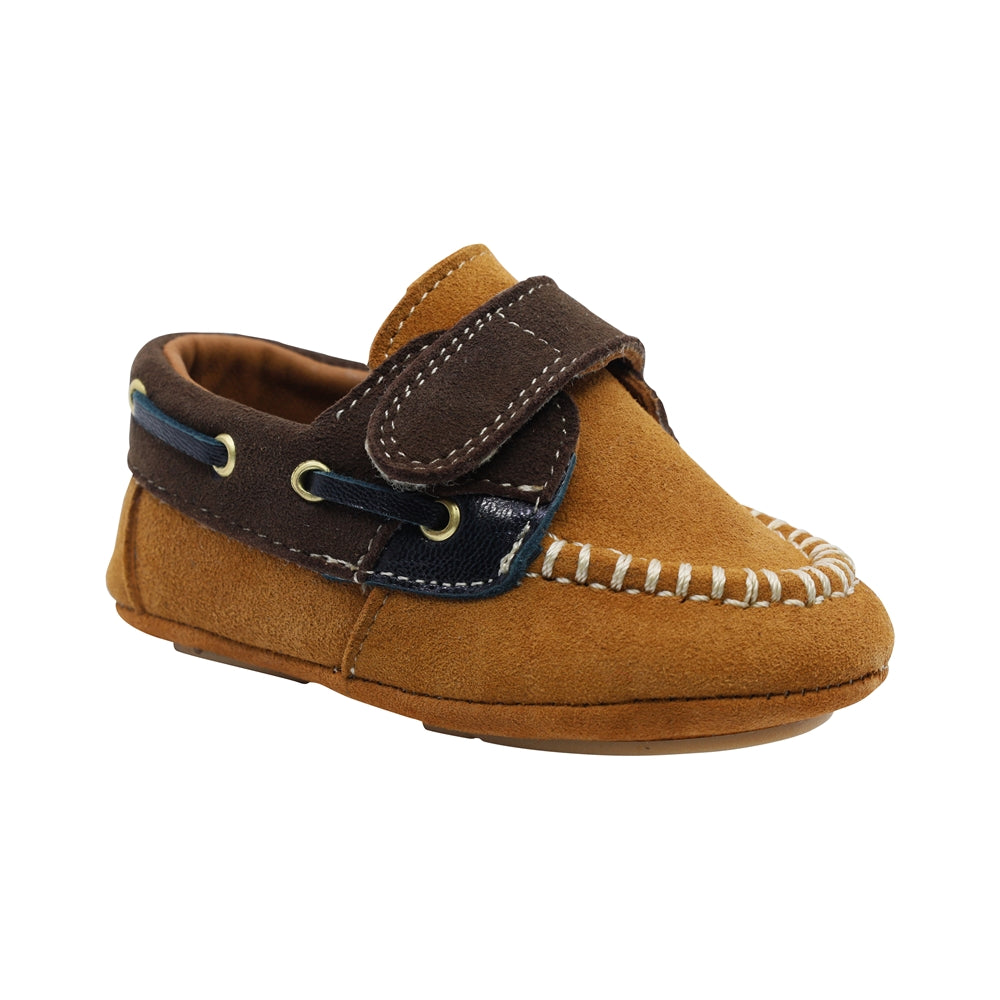 Zapato de vestir Audaz para niño Piel  Miel Sixty-two con tira de contacto