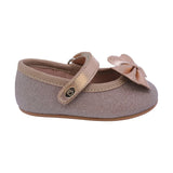 BALERINA COQUETA PARA NIÑA COLOR ORO ROSADO DE SINTÉTICO PEQUE CON TIRA DE CONTACTO