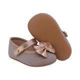 BALERINA COQUETA PARA NIÑA COLOR ORO ROSADO DE SINTÉTICO PEQUE CON TIRA DE CONTACTO