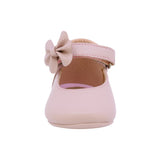 ZAPATO COQUETA PARA NIÑA DE SINTÉTICO COLOR ROSA PEUQUE CON MOÑO DECORATIVO