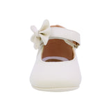 ZAPATO COQUETA PARA NIÑA DE SINTÉTICO COLOR BEIGE PEUQUE CON MOÑO DECORATIVO
