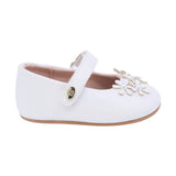 BALERINA COQUETA PARA NIÑA COLOR PERLA DE SINTÉTICO PEQUE CON TIRA DE CONTACTO